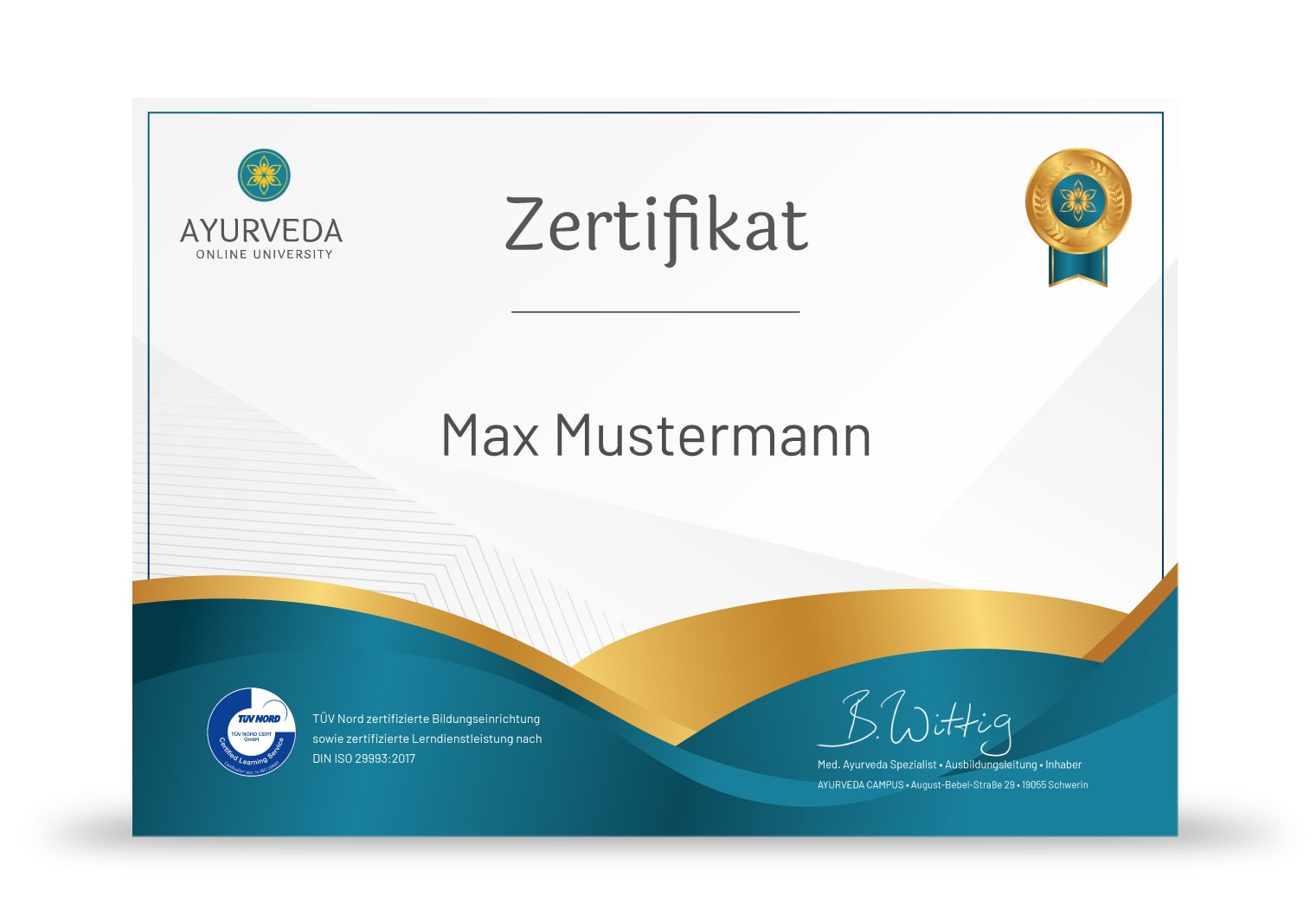 Ayurveda Gesundheitsberater Ausbildung Unterlagen & Zertifikat